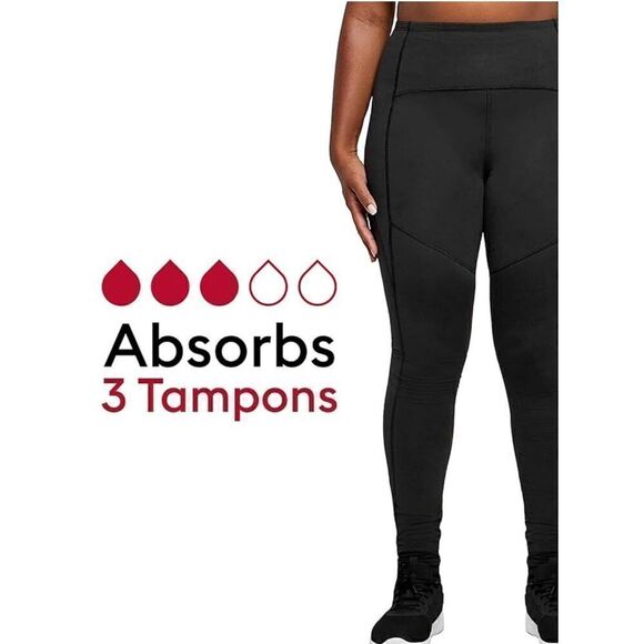 Thinx High Waisted Black Period Leggings w Pockets Moderate Absorbency Size XS - Picture 10 of 13